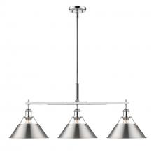  3306-LP CH-PW - Orwell CH 3 Light Linear Pendant in Chrome with Pewter shades